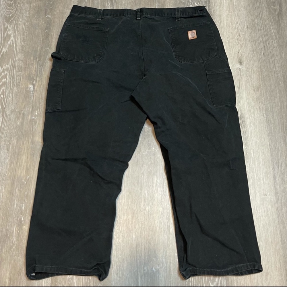 Carhartt B11 46X30 Black Washed Duck canvas Work Dungarees Pants Carpenter VG